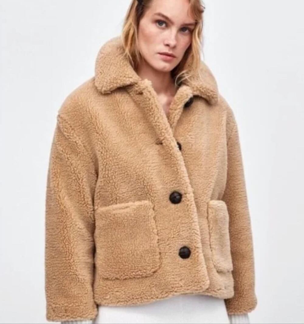 Philosophy Teddy Sherpa Fleece Jacket Blazer M Medium Faux Fur